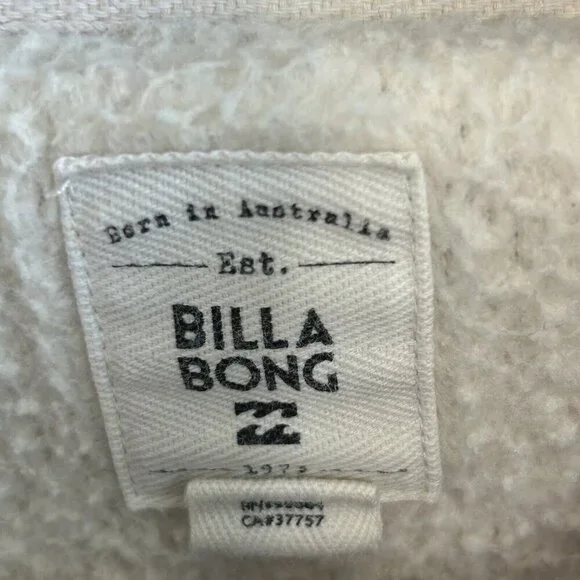 Billabong Ivory Cream Sherpa Fleece Casual Jacket Snaps Size Small - Picture 5 of 9